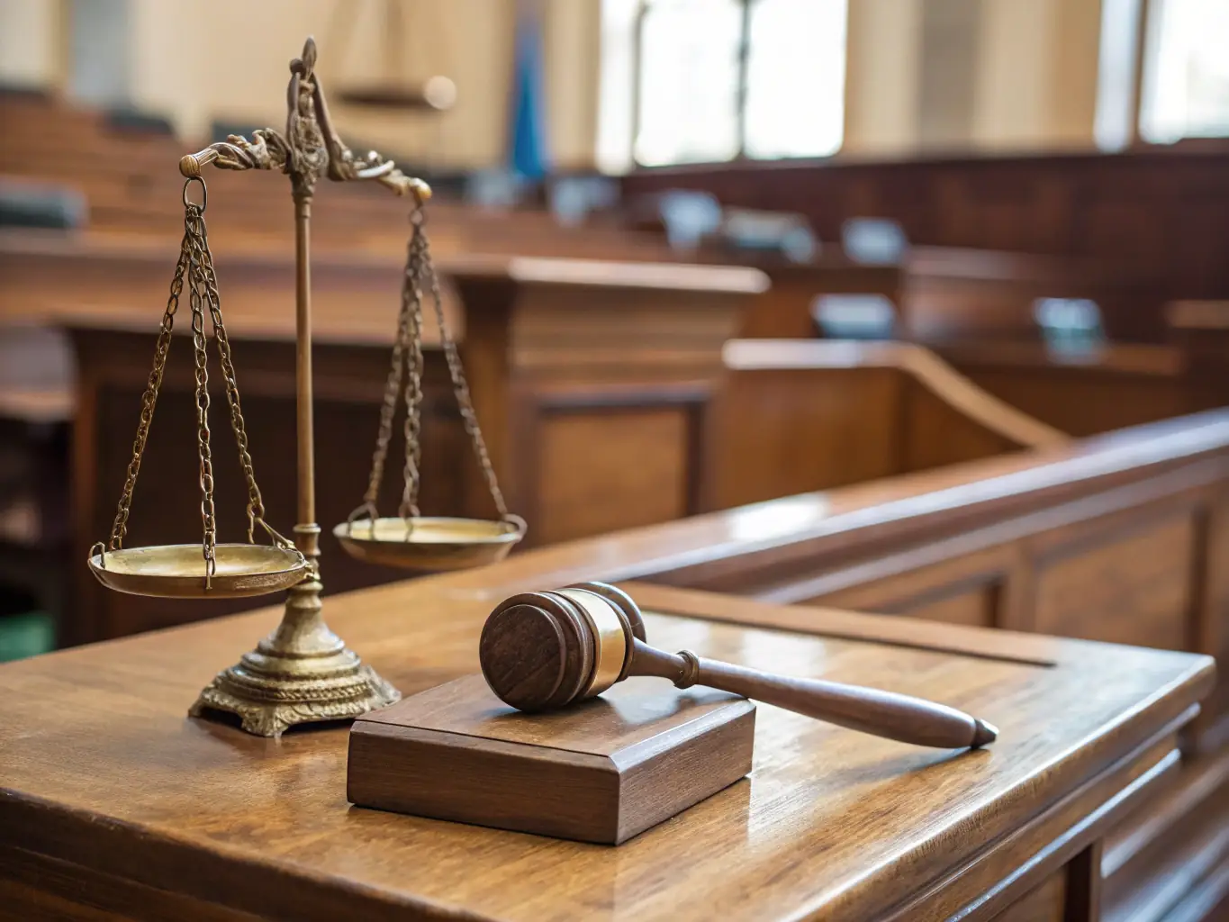 A gavel striking a sound block in a courtroom setting, symbolizing legal authority and the judicial process of recovering AFP funds through legal representation.